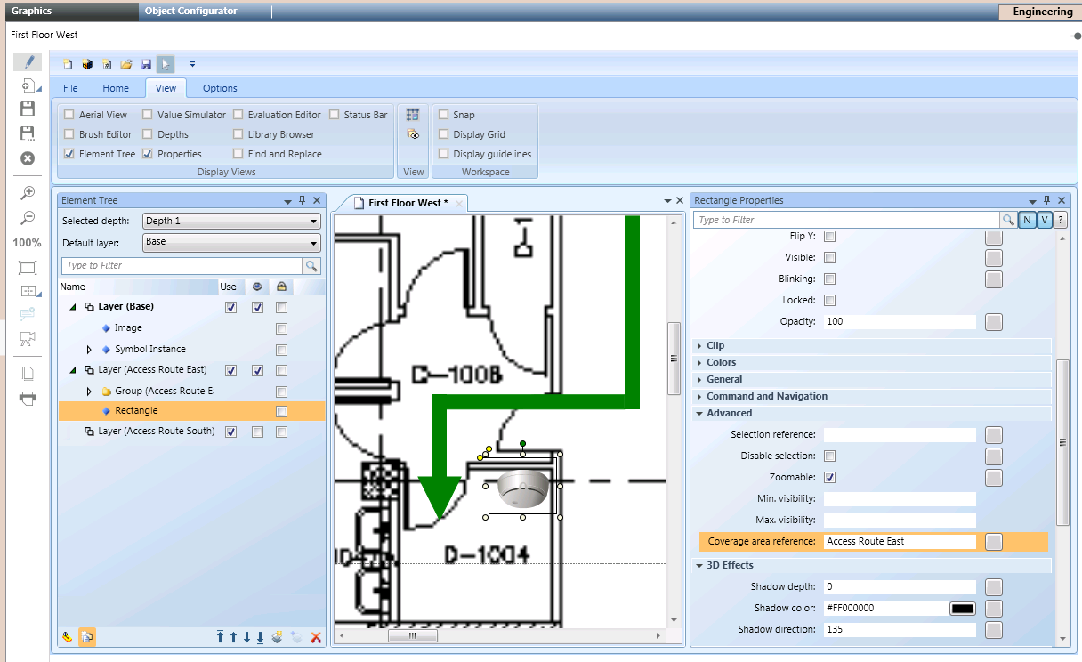 Access Route Layer Association to a Fire Object